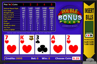 1 Hand Double Bonus Poker Betsoft
